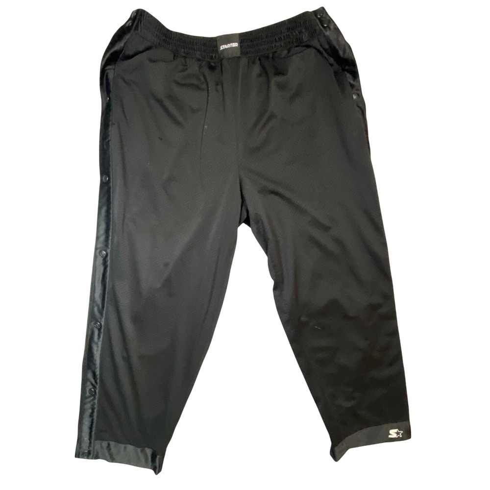 Starter Reversible Tearaway Track Pants Men's 36x28 Black Vintage Snap Warmup - Picture 4 of 16